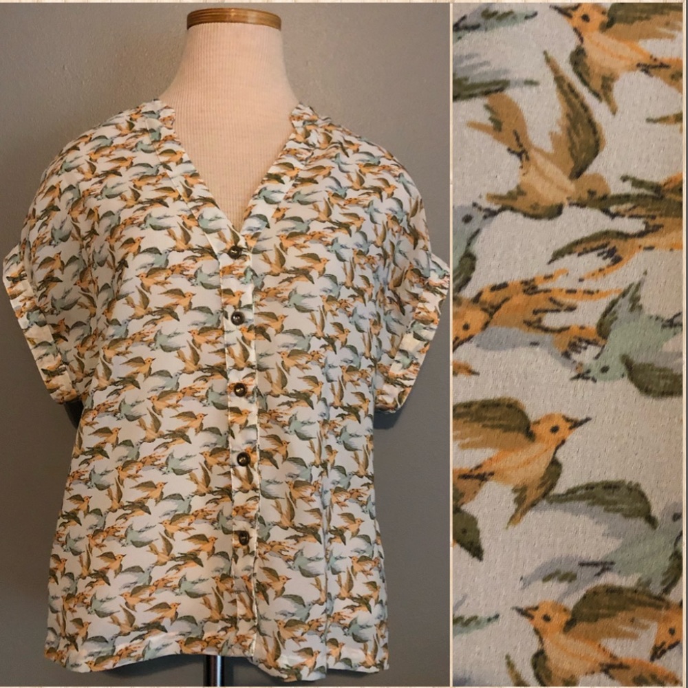 Bird Print Top Charlotte Russe
